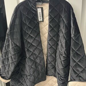 Elle Black Quilted Teddy Jacket